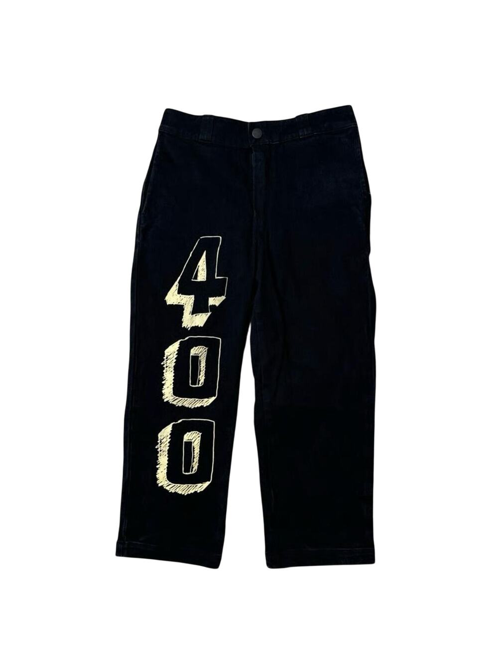 4Hunnid 400 Block Cropped Pants YG Black West Coast Streetwear Chino Size 32